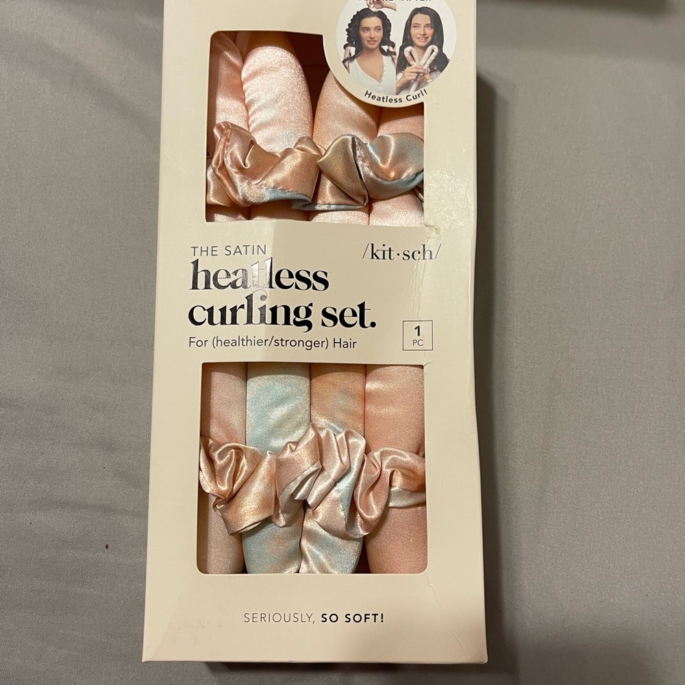 Kitsch Satin Curling Set in Cream